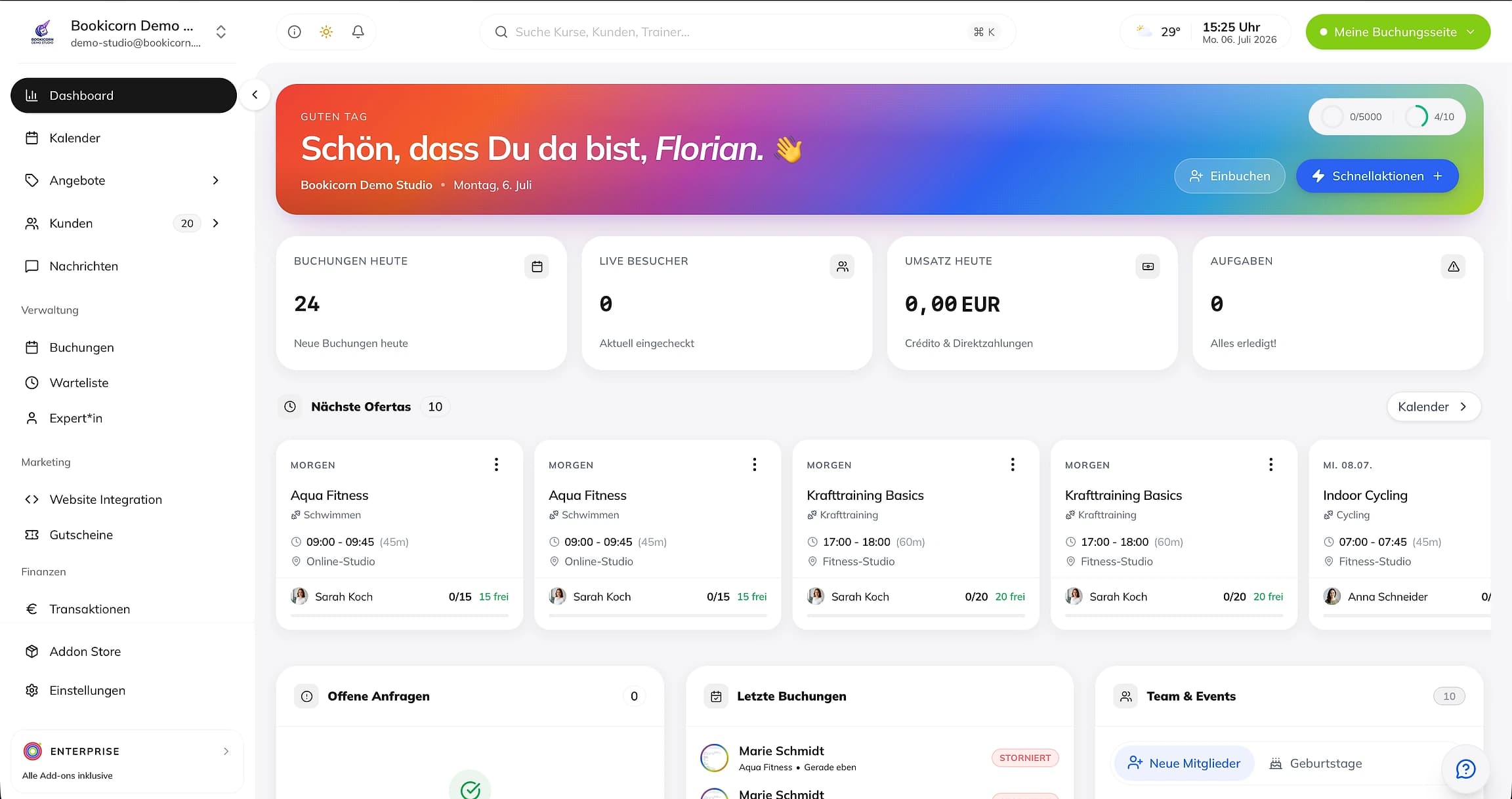 Bookicorn Dashboard