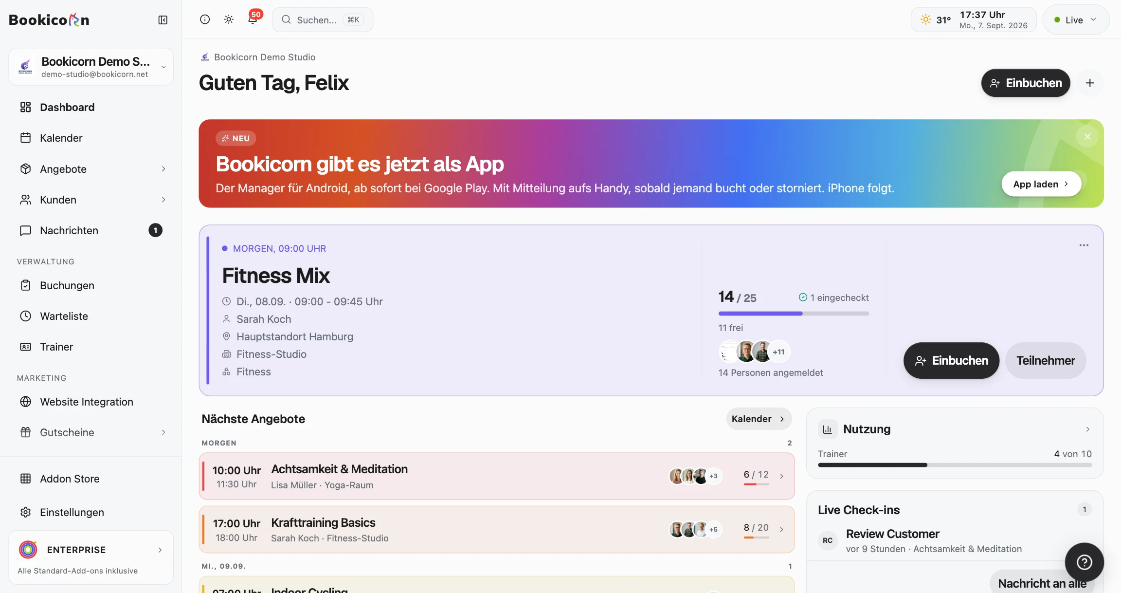 Bookicorn Dashboard